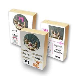 שלישיית בלוקי עץ 20/30 ס"מ